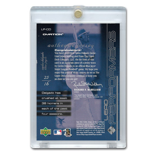 Carlos Delgado 2002 Upper Deck Ovation Lead Performers # CD