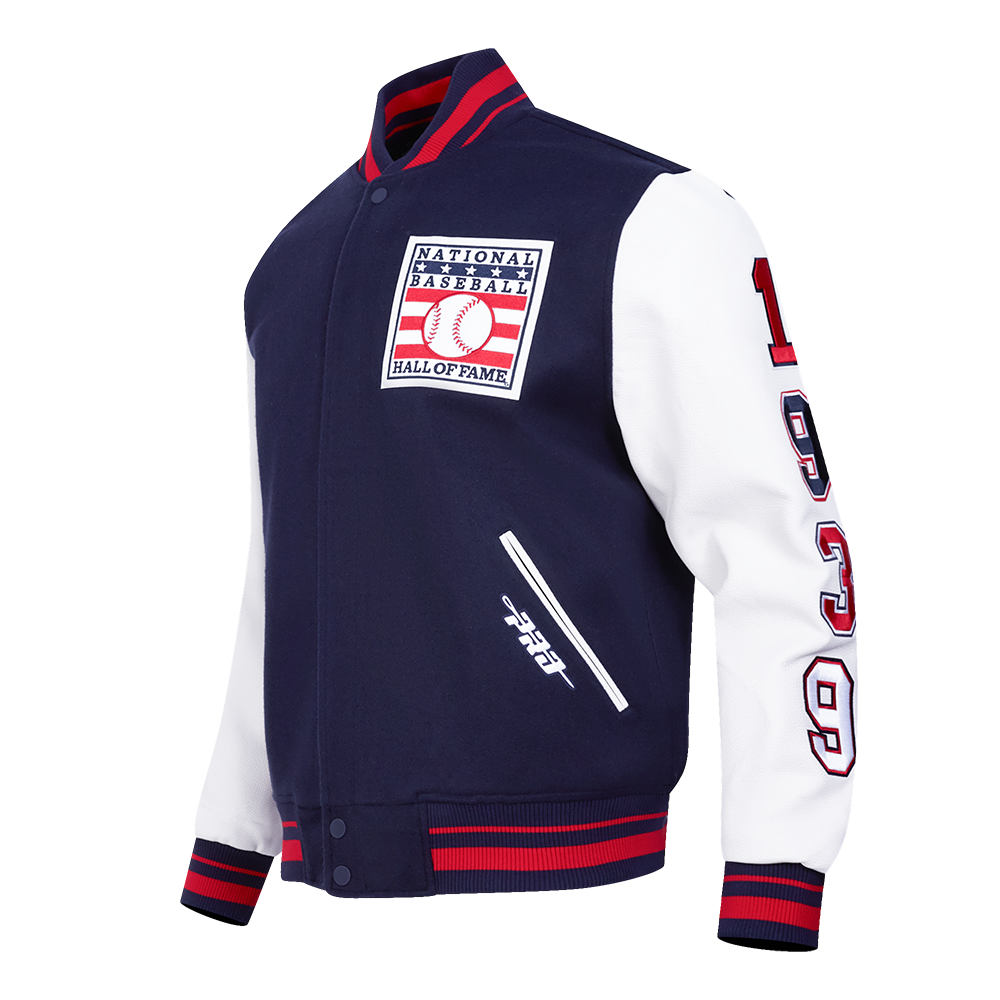 Men’s Baseball Hall of Fame Homecoming Classic Navy and White Varsity Style Jacket