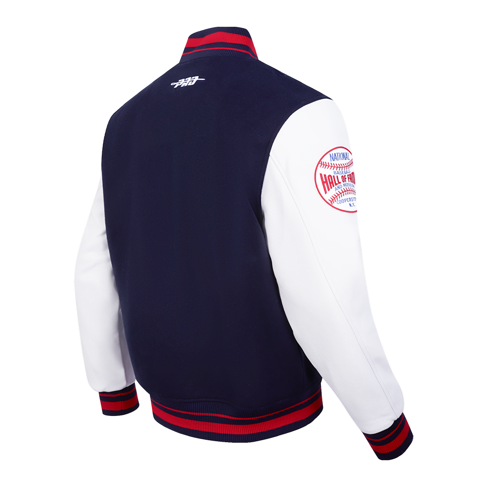 Men’s Baseball Hall of Fame Homecoming Classic Navy and White Varsity Style Jacket