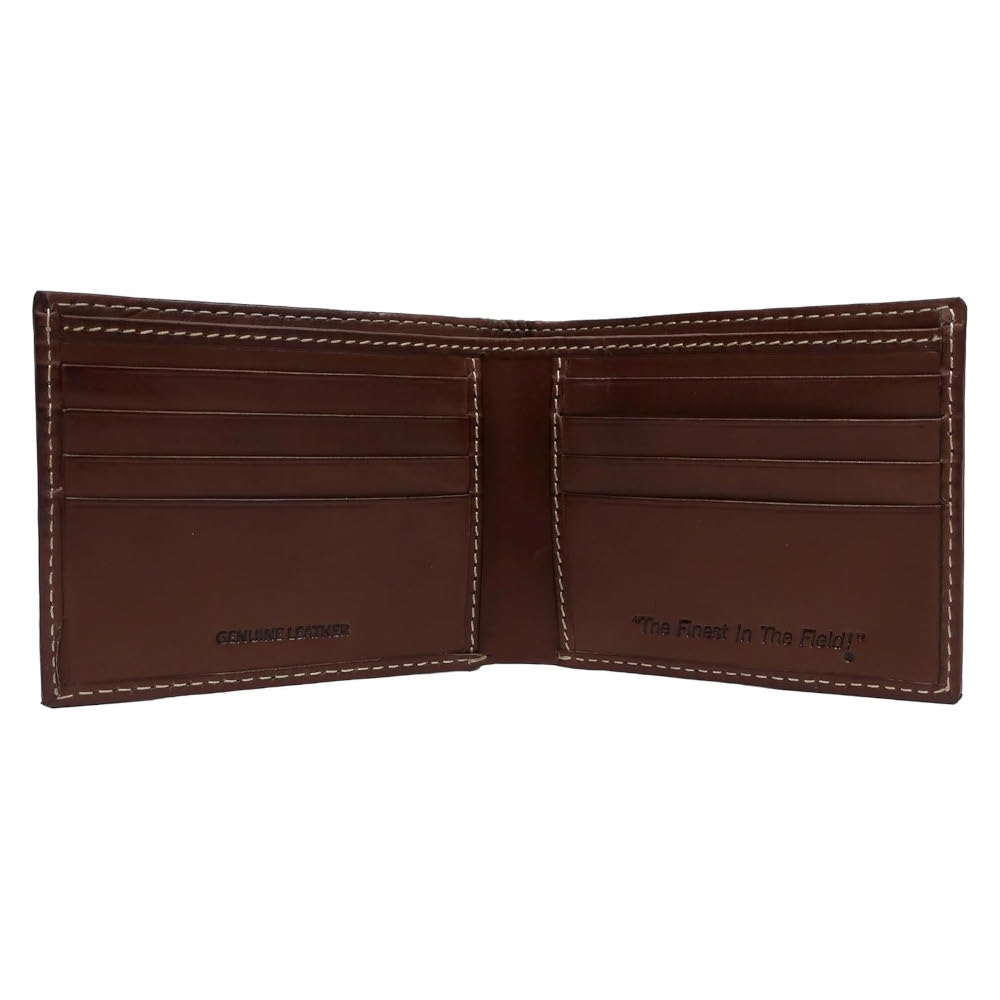 Rawlings Brown Baseball Stitch Bi-Fold Leather Wallet Rawlings Brown Baseball Stitch Bi-Fold Leather Wallet