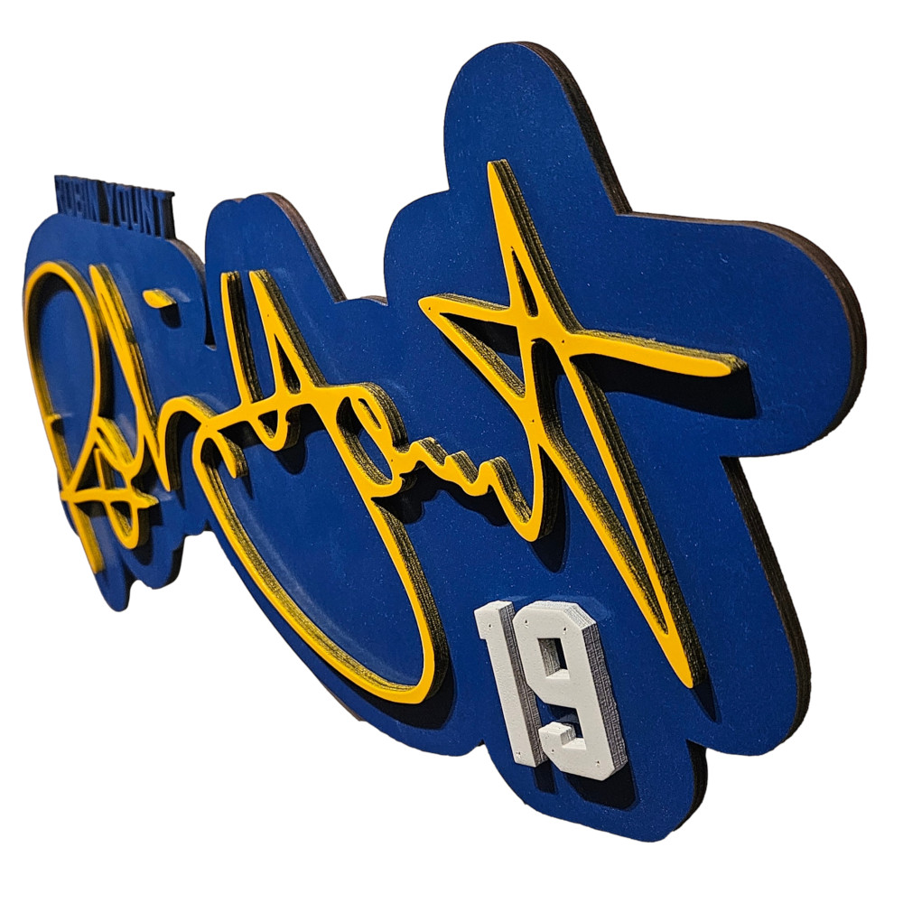 Robin Yount 3D Signature Royal 20 x 9 Wood Wall Sign with  Number