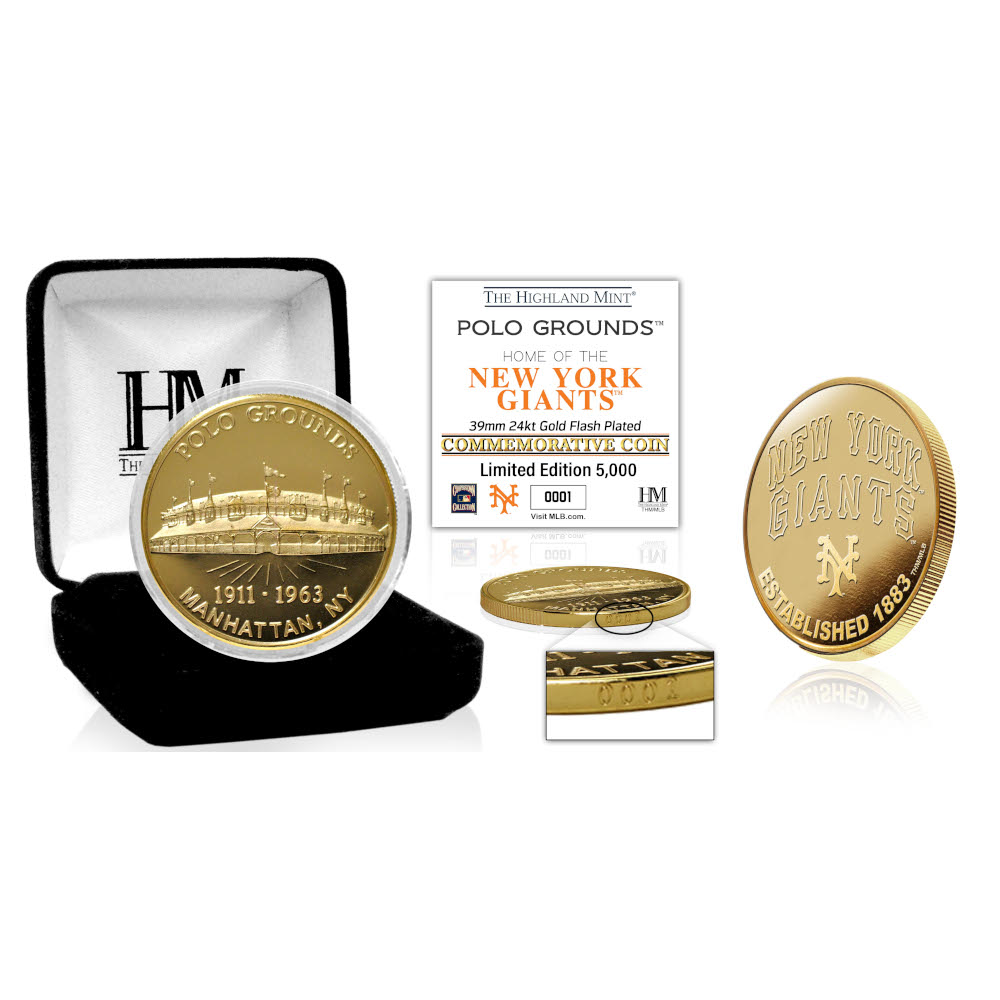 Polo Grounds 24kt Gold Flash Plated Limited Edition Mint Coin Polo Grounds 24kt Gold Flash Plated Limited Edition Mint Coin