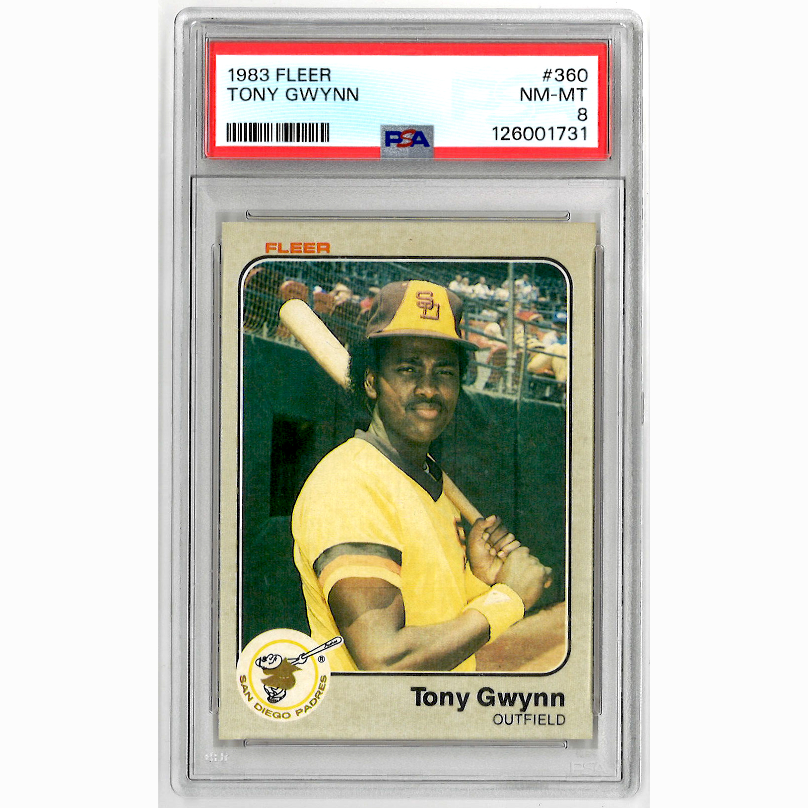 Tony Gwynn San Diego Padres 1983 Fleer # 360 Rookie Card PSA 8