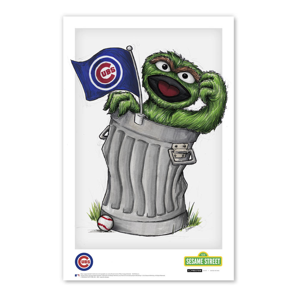 Chicago Cubs Oscar Minimalist Sesame Street Collection 11 x 17 Fine Art Print by artist S. Preston