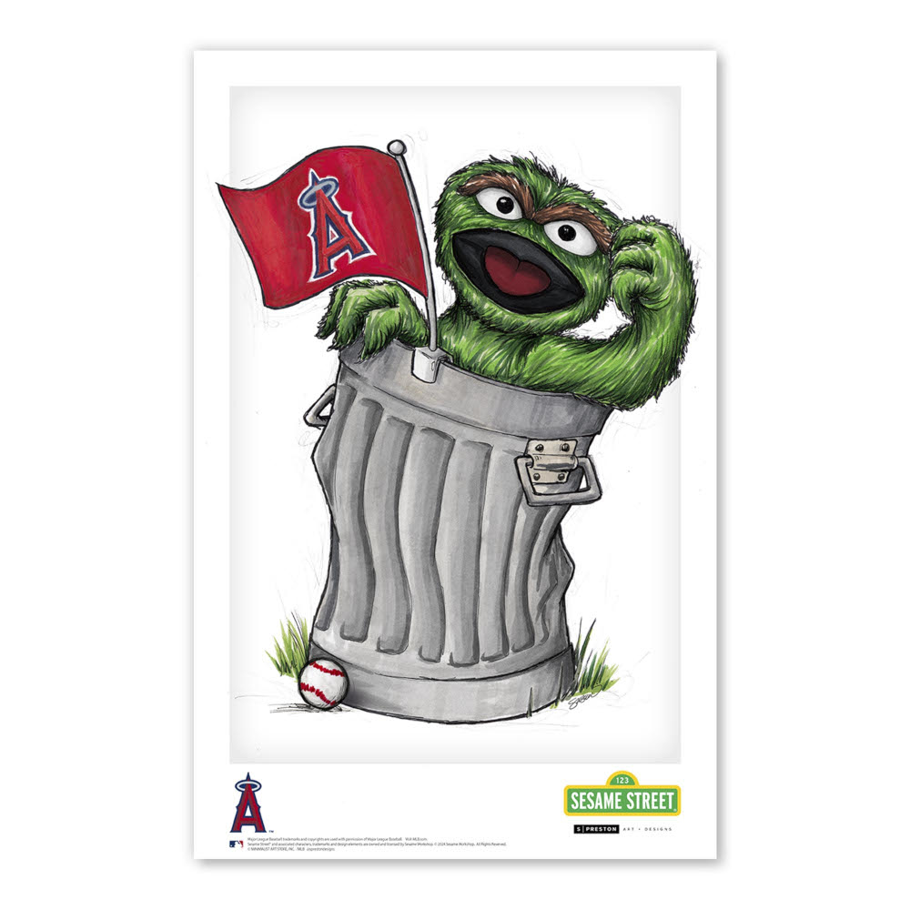 Los Angeles Angels Oscar Minimalist Sesame Street Collection 11 x 17 Fine Art Print by artist S. Preston