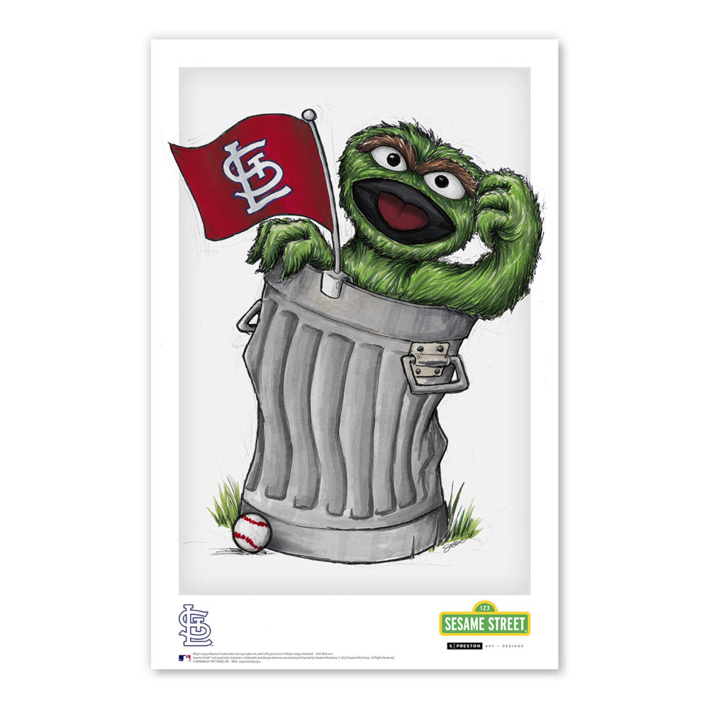 St. Louis Cardinals Oscar Minimalist Sesame Street Collection 11 x 17 Fine Art Print by artist S. Preston