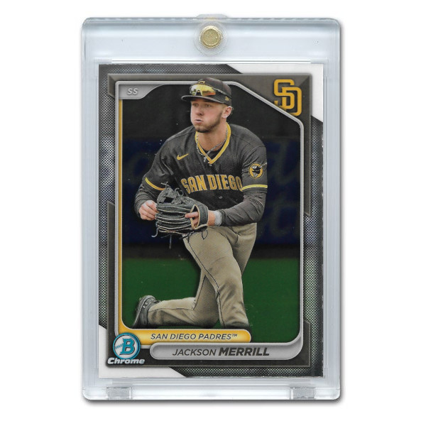 Jackson Merrill 2024 Bowman Chrome Prospects # BCP145 Pre-Rookie Card Jackson Merrill 2024 Bowman Chrome Prospects # BCP145 Pre-Rookie Card