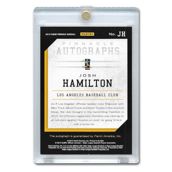 Josh Hamilton Autographed Card 2013 Panini Autograph Artist Proof # JH Ltd Ed of 25