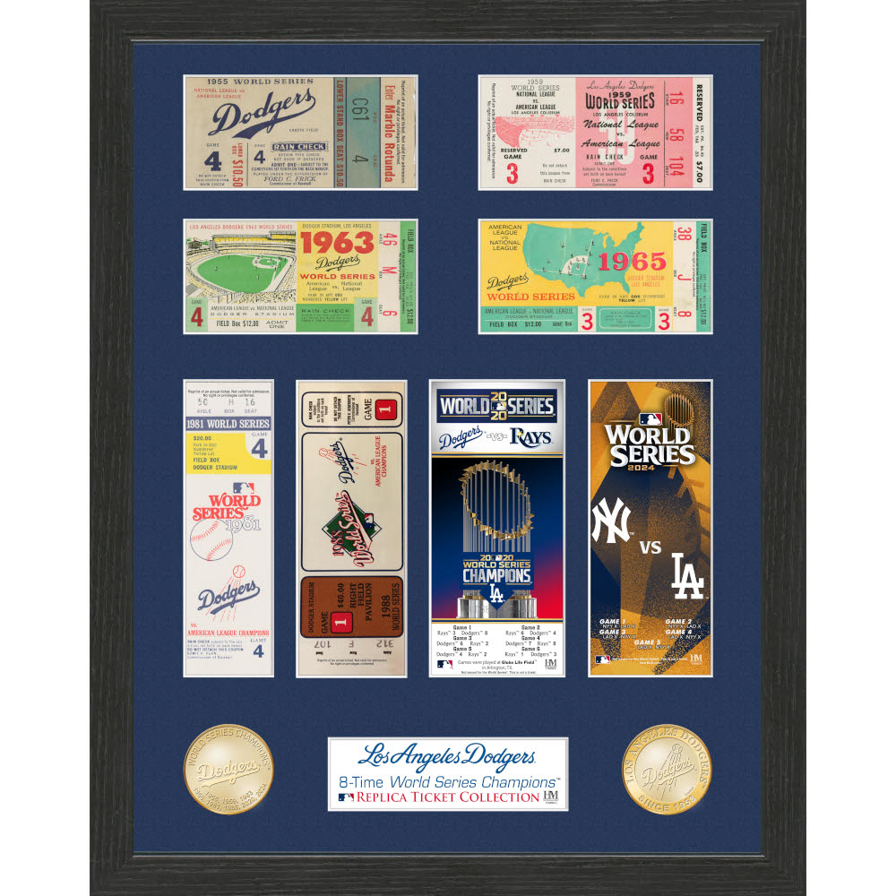 Highland Mint Los Angeles Dodgers Framed 2024 World Series Replica Ticket Collection