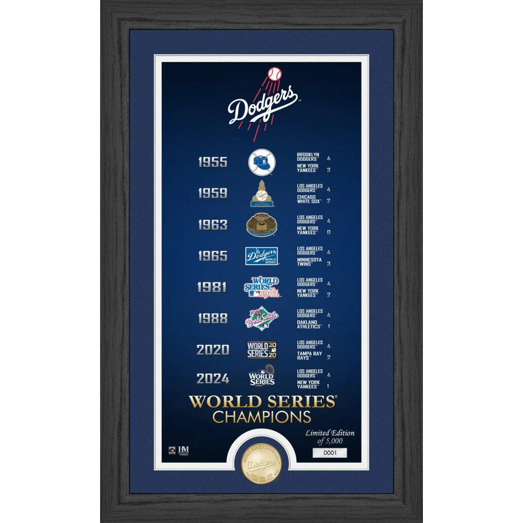 Highland Mint Los Angeles Dodgers Legacy Supreme Bronze Coin 12 x 20 Photo Mint