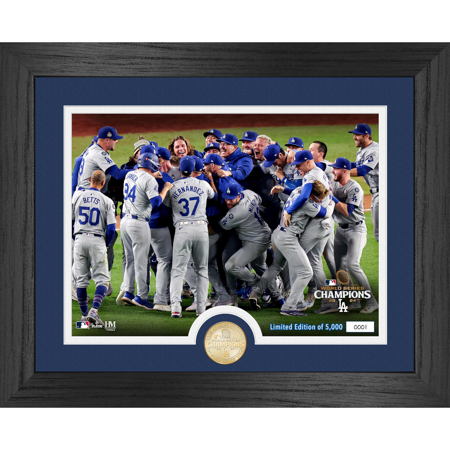 Los Angeles Dodgers 2024 World Series Champions 13" x 16" Celebration Bronze Coin Photo Mint Ltd Ed of 5,000