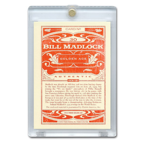 Bill Madlock 2012 Panini Golden Age Museum Age Relic # 30
