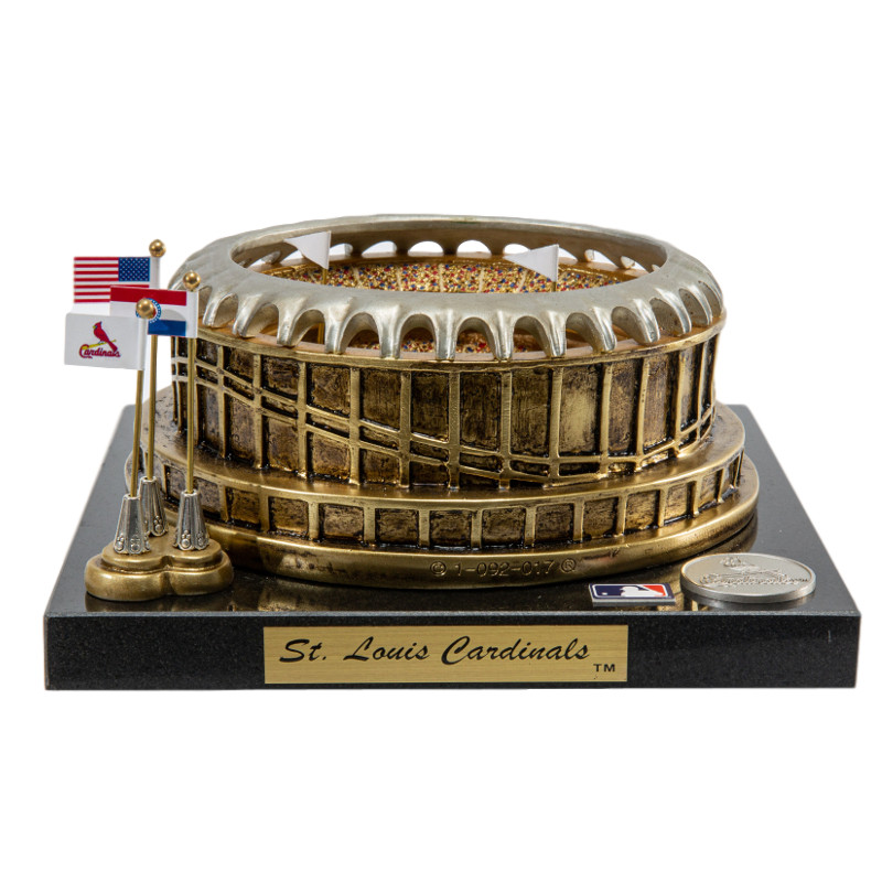Original Busch Stadium Westbrook Sports Classics Cast Bronze Replica with Marble Base and Acrylic Display Case