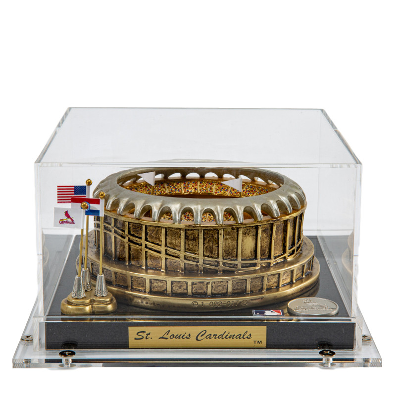 Original Busch Stadium Westbrook Sports Classics Cast Bronze Replica with Marble Base and Acrylic Display Case