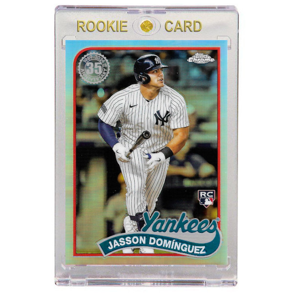 Jasson Dominguez New York Yankees 2024 Topps Chrome 35th Anniversary Refractor # 89-12 Rookie Card Jasson Dominguez New York Yankees 2024 Topps Chrome 35th Anniversary Refractor # 89-12 Rookie Card