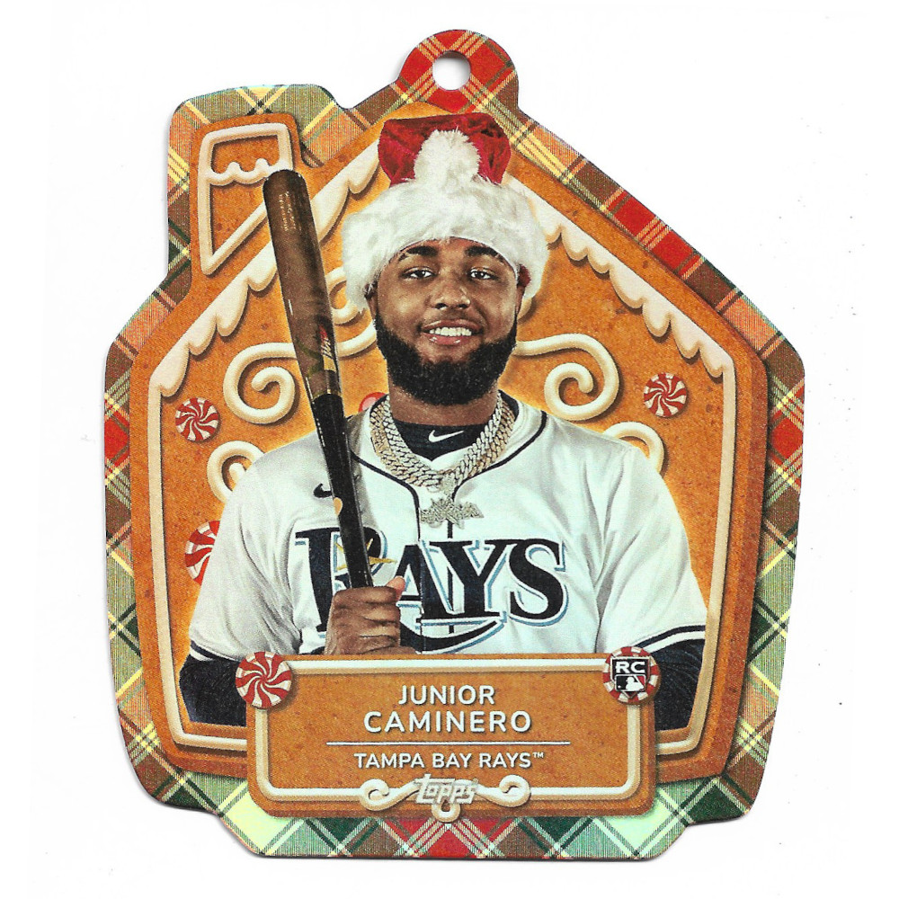 Junior Caminero Tampa Bay Rays 2024 Topps Holiday Ornament Box Topper # 19 Rookie Card Junior Caminero Tampa Bay Rays 2024 Topps Holiday Ornament Box Topper # 19 Rookie Card