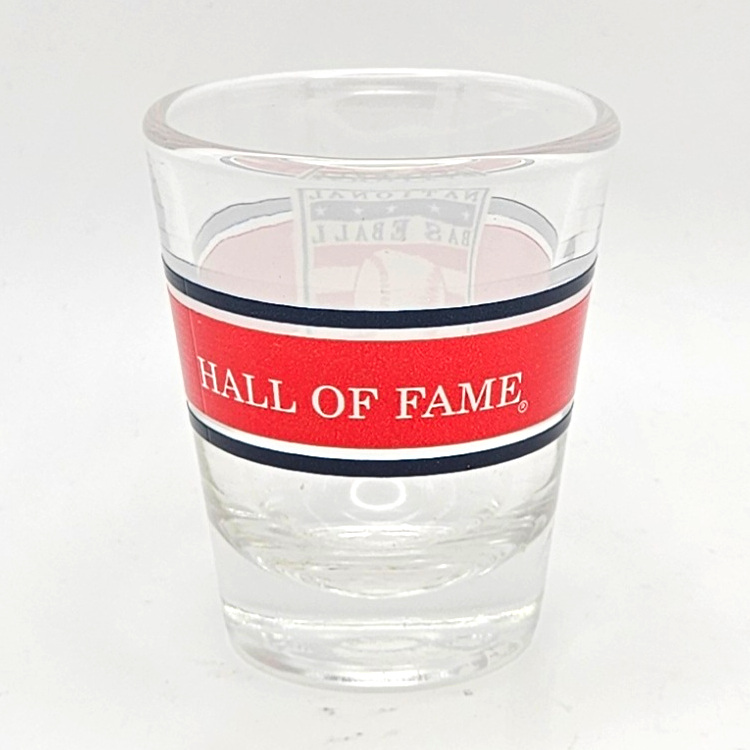Baseball Hall of Fame Stripe 2 Oz Shot Glass Baseball Hall of Fame Stripe 2 Oz Shot Glass