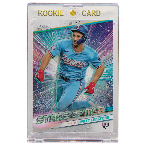 Wyatt Langford Texas Rangers 2024 Topps Chrome Stars of MLB # 85 Rookie Card
