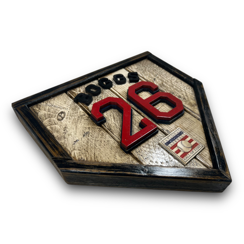 Wade Boggs Hall of Fame Vintage Distressed Wood 11 Inch Mini Legacy Home  Plate Wade Boggs Hall of Fame Vintage Distressed Wood 11 Inch Mini Legacy Home  Plate