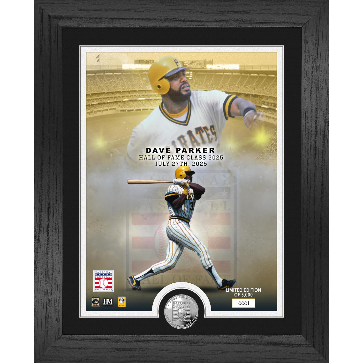 Dave Parker Class of 2025 Hall of Fame Induction Silver Coin 13 x 16 Legends Photo Mint