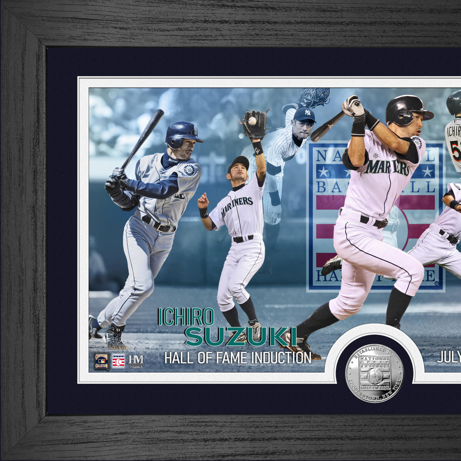 Ichiro Suzuki Class of 2025 Hall of Fame Induction Silver Coin 12 x 20 Panoramic Photo Mint