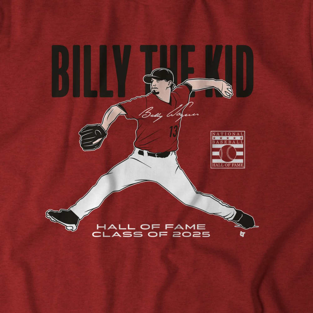 Billy Wagner Hall of Fame Inductee Class of 2025 Brick Red T-Shirt
