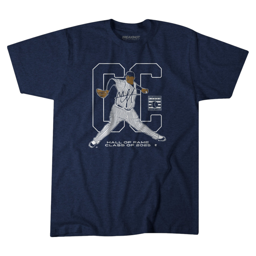 CC Sabathia Hall of Fame Inductee Class of 2025 Navy T-Shirt