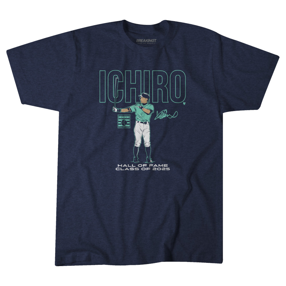 Ichiro Suzuki Hall of Fame Inductee Class of 2025 Navy T-Shirt Ichiro Suzuki Hall of Fame Inductee Class of 2025 Navy T-Shirt