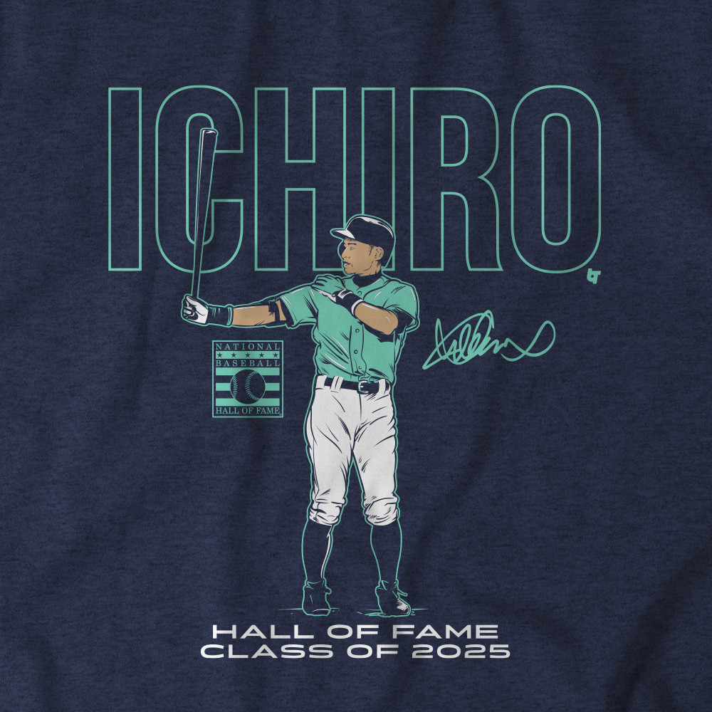 Ichiro Suzuki Hall of Fame Inductee Class of 2025 Navy T-Shirt Ichiro Suzuki Hall of Fame Inductee Class of 2025 Navy T-Shirt