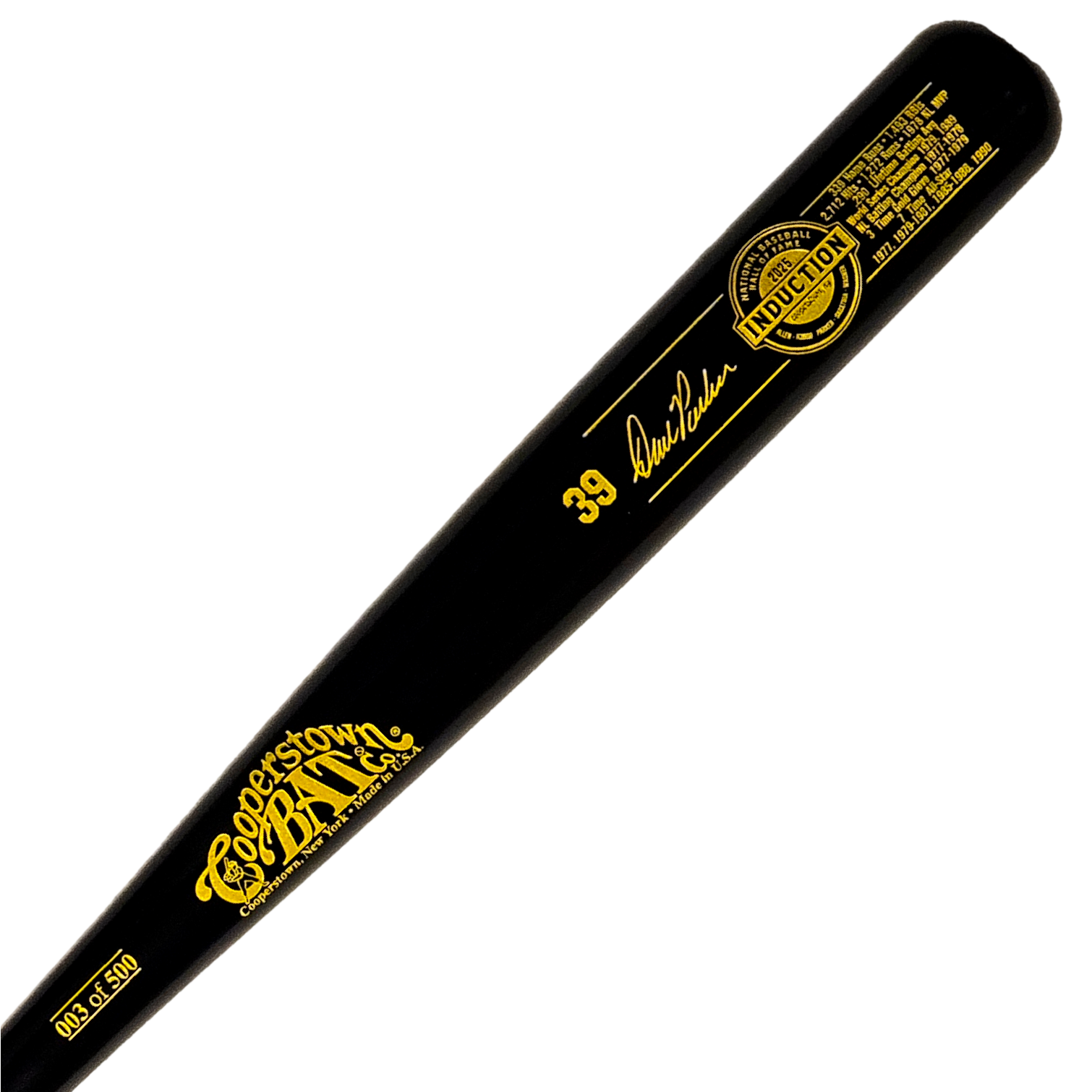 Dave Parker Baseball Hall of Fame 2025 Induction Limited Edition Full Size 34" Career Stat Bat Dave Parker Baseball Hall of Fame 2025 Induction Limited Edition Full Size 34" Career Stat Bat