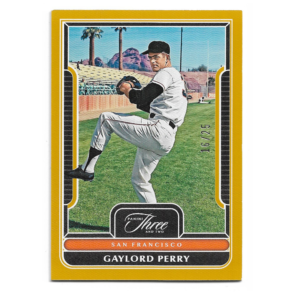 Gaylord Perry 2023 Panini 3 and 2 Gold # 23 Ltd Ed of 25