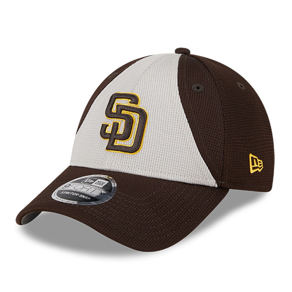 Men's New Era San Diego Padres White and Brown 2025 Batting Practice 9FORTY M-Crown Adjustable Hat