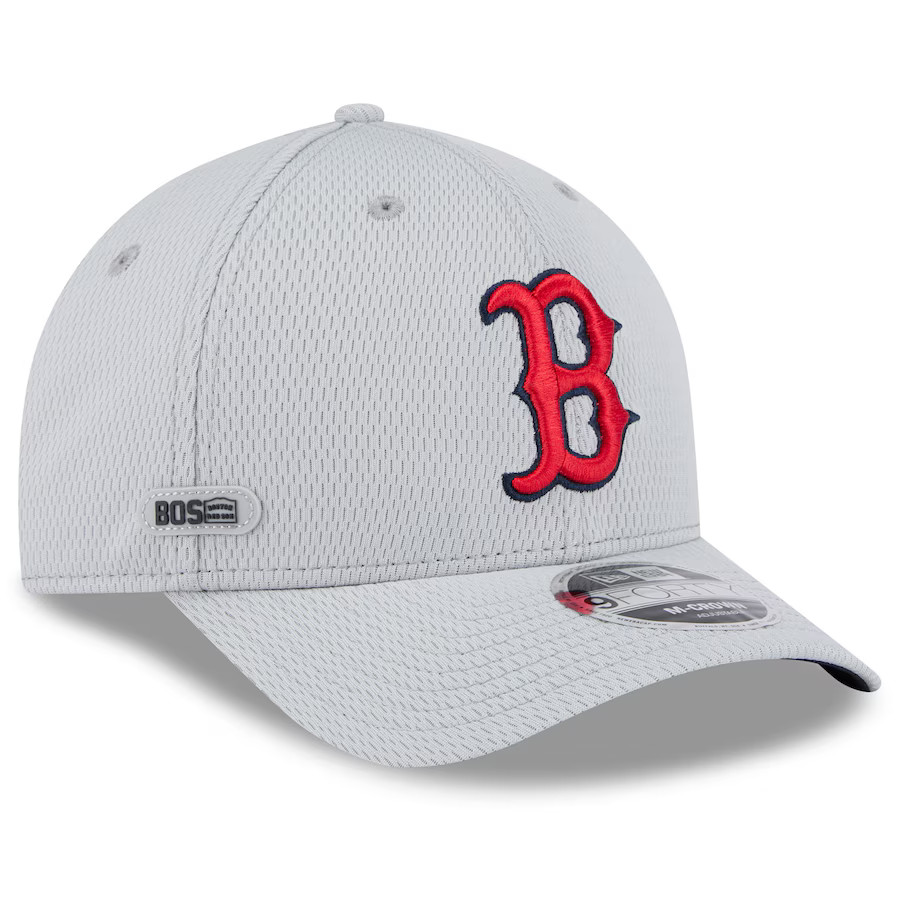 Men's New Era Boston Red Sox Gray 2025 MLB Clubhouse 9FORTY M-Crown Adjustable Hat