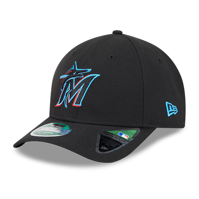 Men's New Era Miami Marlins Player Replica 9FORTY M-Crown Snapback Adjustable Hat