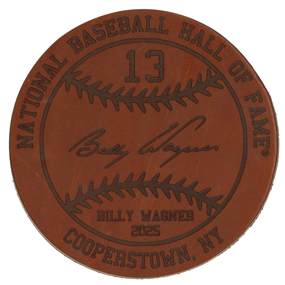 Billy Wagner Baseball Hall of Fame 2025 Inductee Leather Engraved Coaster