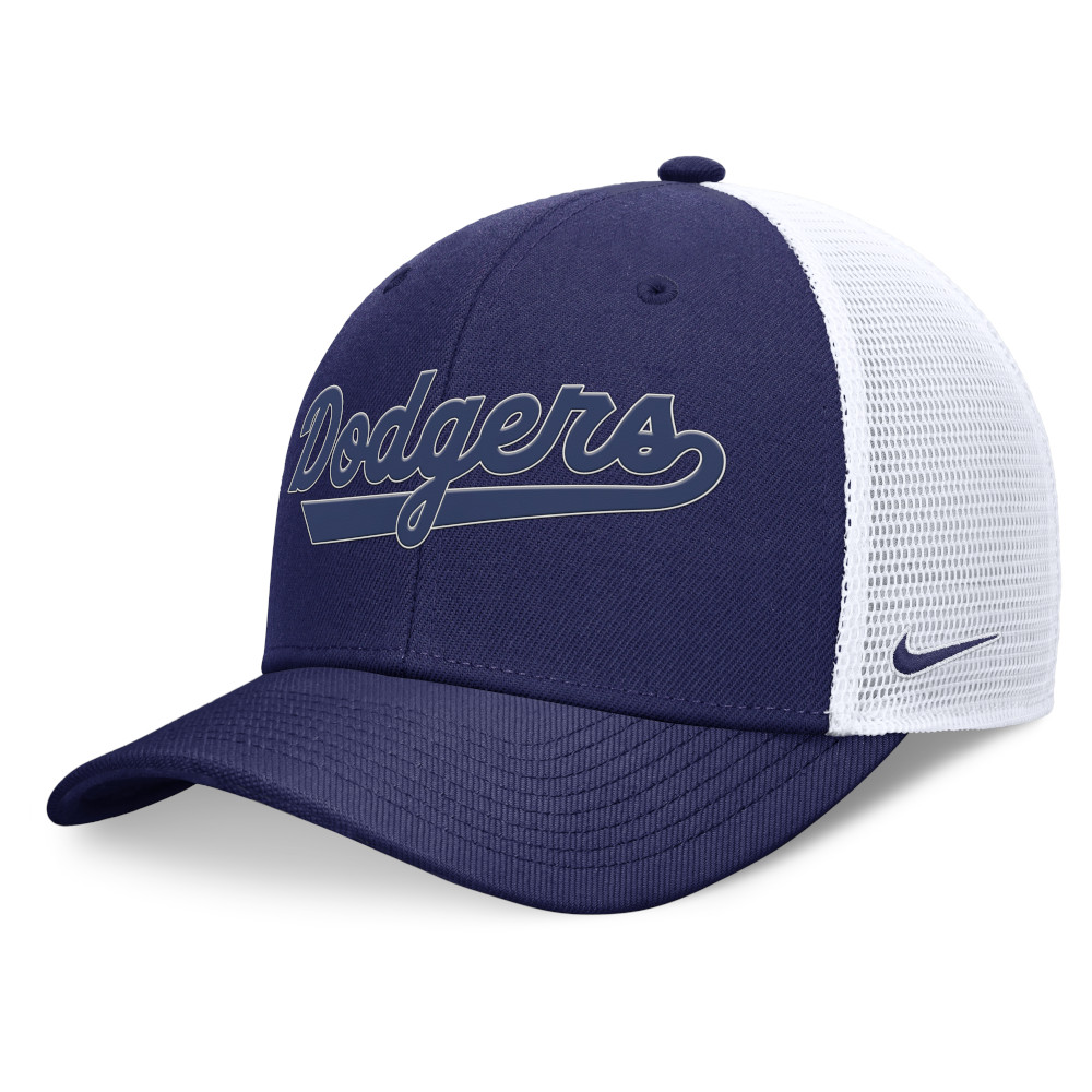 Men's Nike Los Angeles Dodgers Royal and White Rise Trucker Adjustable Hat Men's Nike Los Angeles Dodgers Royal and White Rise Trucker Adjustable Hat