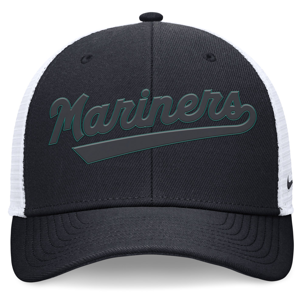Men's Nike Seattle Mariners Navy and White Rise Trucker Adjustable Hat