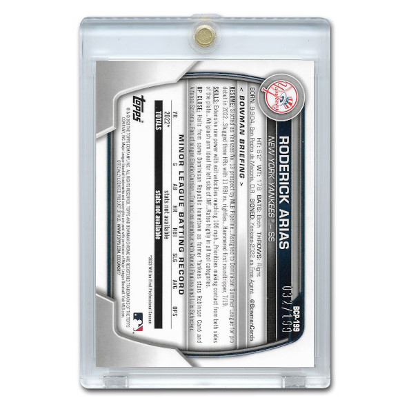 Roderick Arias 2023 Bowman Chrome Prospects Fuschia # BCP199 Pre-Rookie Card Ltd Ed of 199