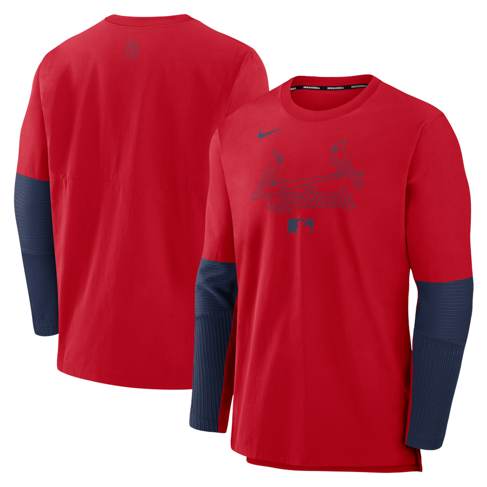 Men’s Nike St. Louis Cardinals Red and Navy AC Dri-FIT Player Performance Sweatshirt Men’s Nike St. Louis Cardinals Red and Navy AC Dri-FIT Player Performance Sweatshirt
