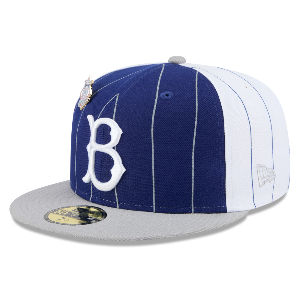 Men’s New Era Brooklyn Dodgers Pinstripe Cooperstown 59FIFTY Cap with National League Pin Men’s New Era Brooklyn Dodgers Pinstripe Cooperstown 59FIFTY Cap with National League Pin
