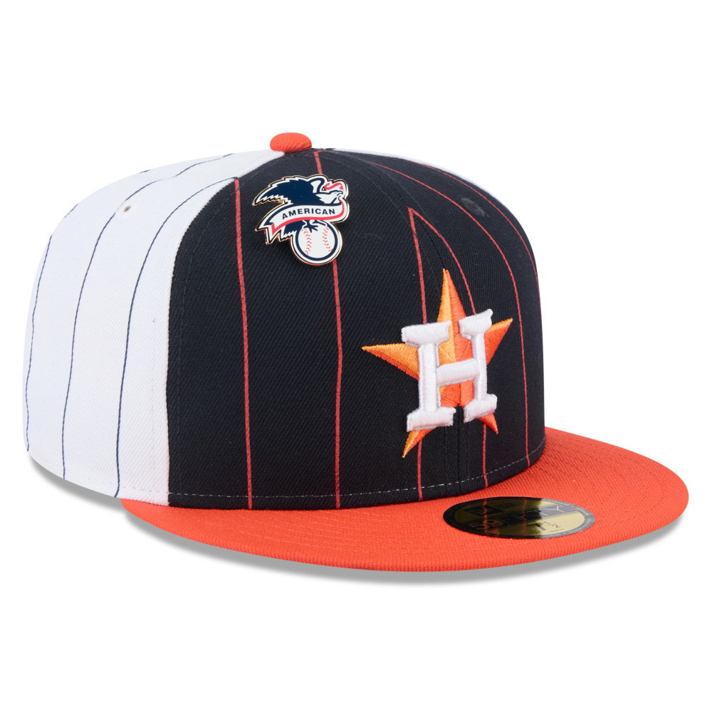 Men’s New Era Houston Astros Pinstripe Cooperstown 59FIFTY Cap with American League Pin