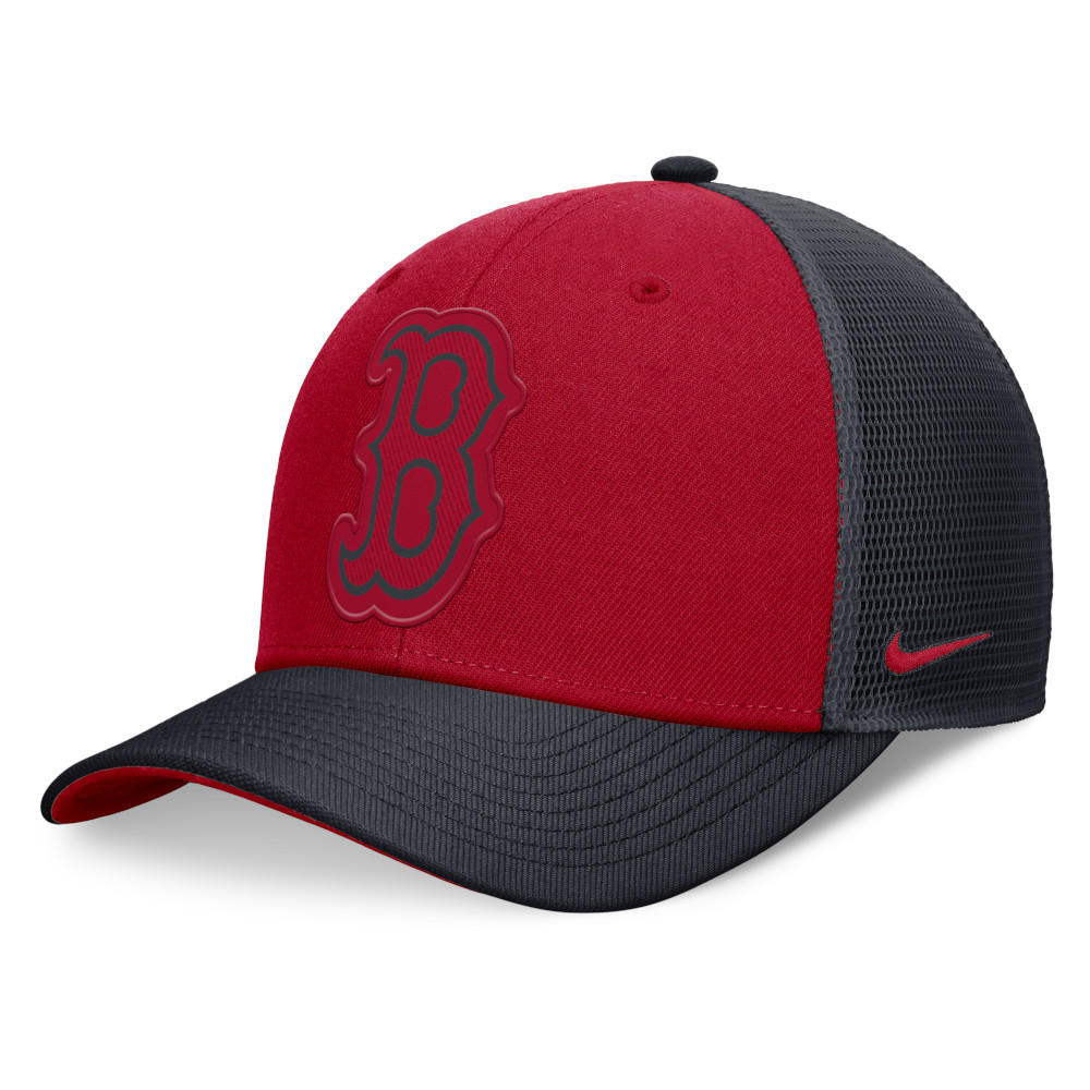 Men's Nike Boston Red Sox Red and Navy Structured Trucker Adjustable Cap Men's Nike Boston Red Sox Red and Navy Structured Trucker Adjustable Cap