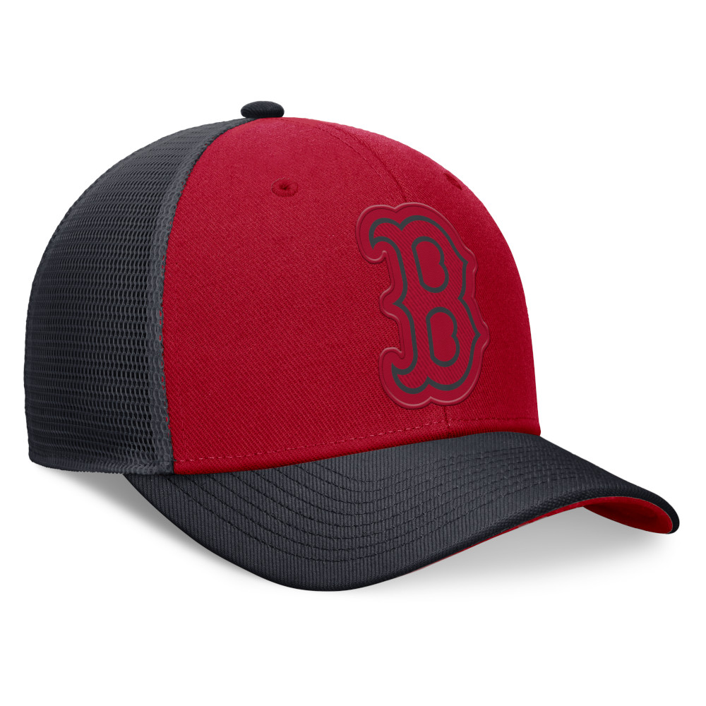 Men's Nike Boston Red Sox Red and Navy Structured Trucker Adjustable Cap Men's Nike Boston Red Sox Red and Navy Structured Trucker Adjustable Cap