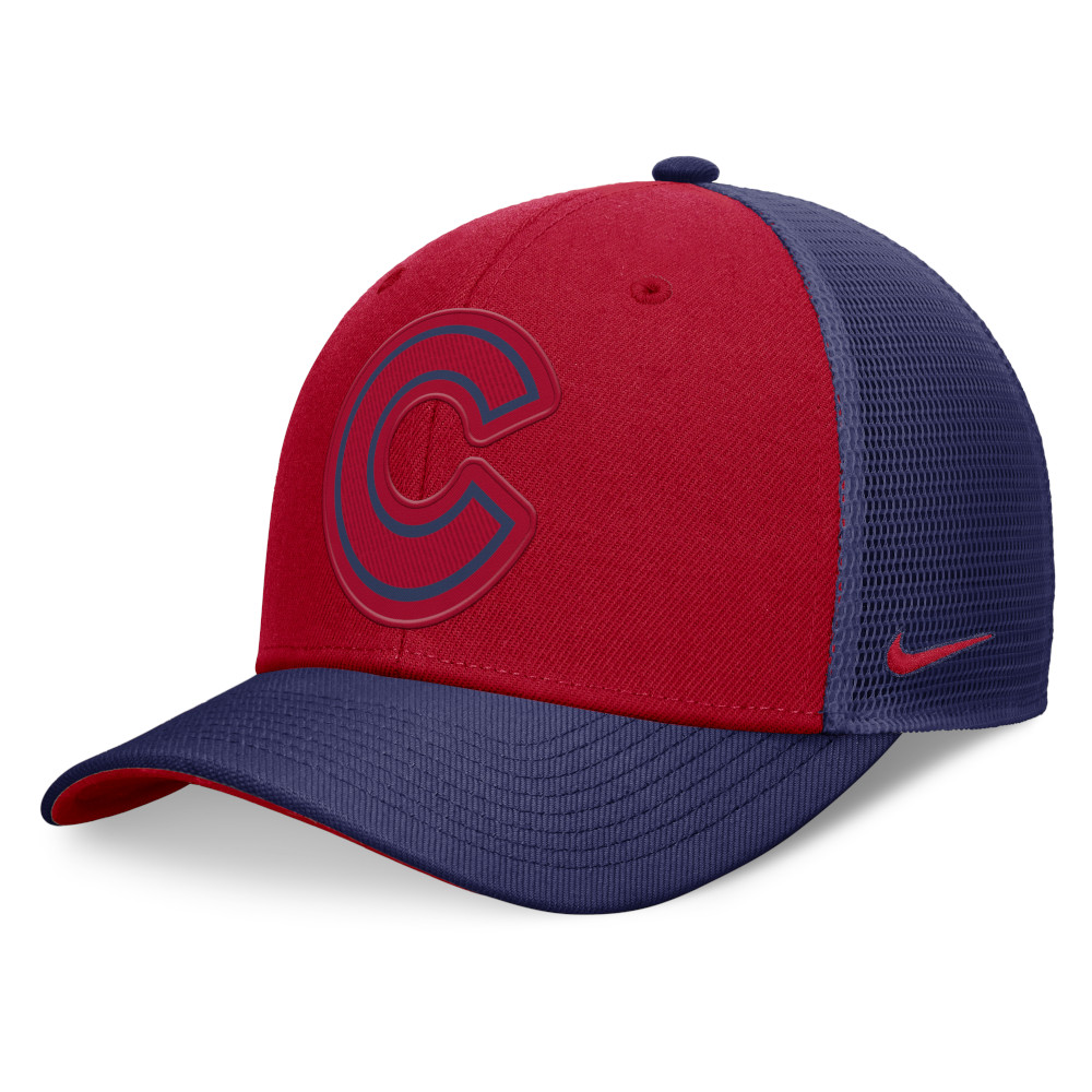 Men's Nike Chicago Cubs Red and Royal Structured Trucker Adjustable Cap Men's Nike Chicago Cubs Red and Royal Structured Trucker Adjustable Cap