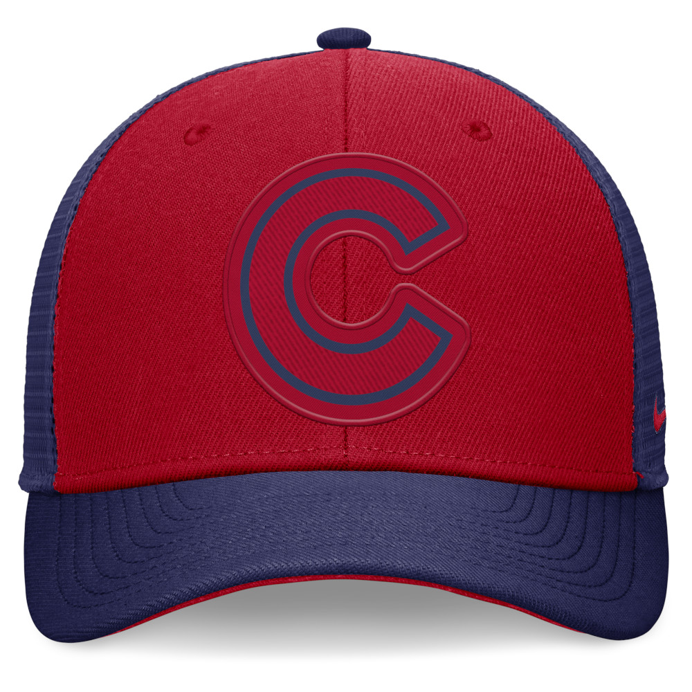 Men's Nike Chicago Cubs Red and Royal Structured Trucker Adjustable Cap Men's Nike Chicago Cubs Red and Royal Structured Trucker Adjustable Cap