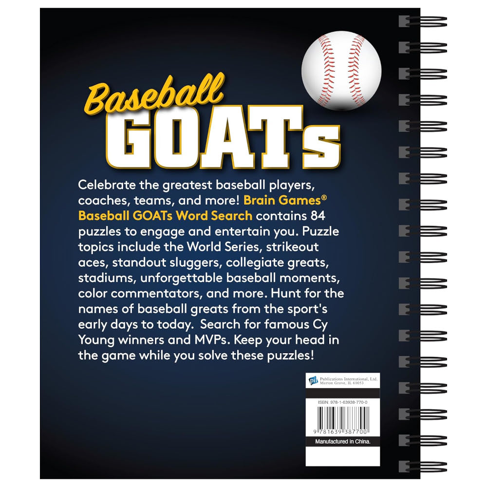 Brain Games - Baseball GOATs Word Search Brain Games - Baseball GOATs Word Search