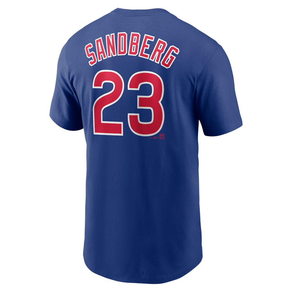 Men’s Nike Ryne Sandberg Chicago Cubs Cooperstown Collection Name & Number Royal T-Shirt