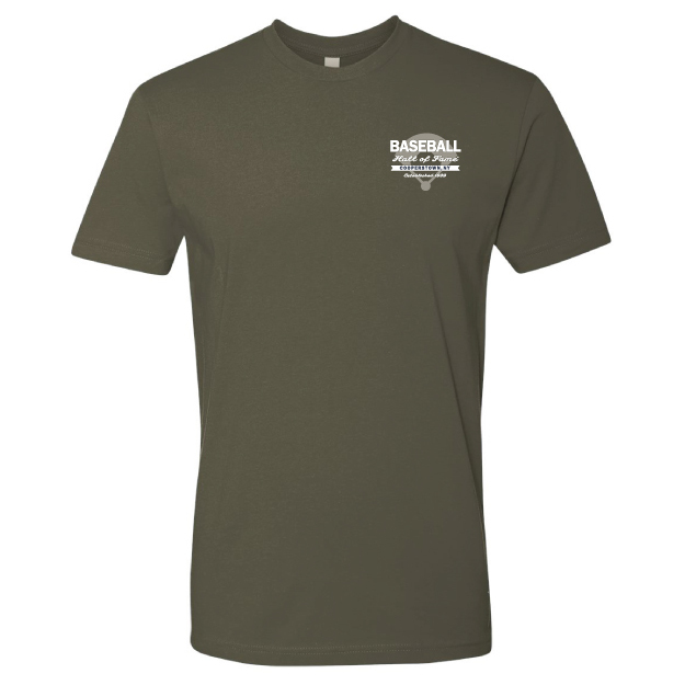 Men’s Baseball Hall of Fame Ballfield Blueprint Olive Green T-Shirt