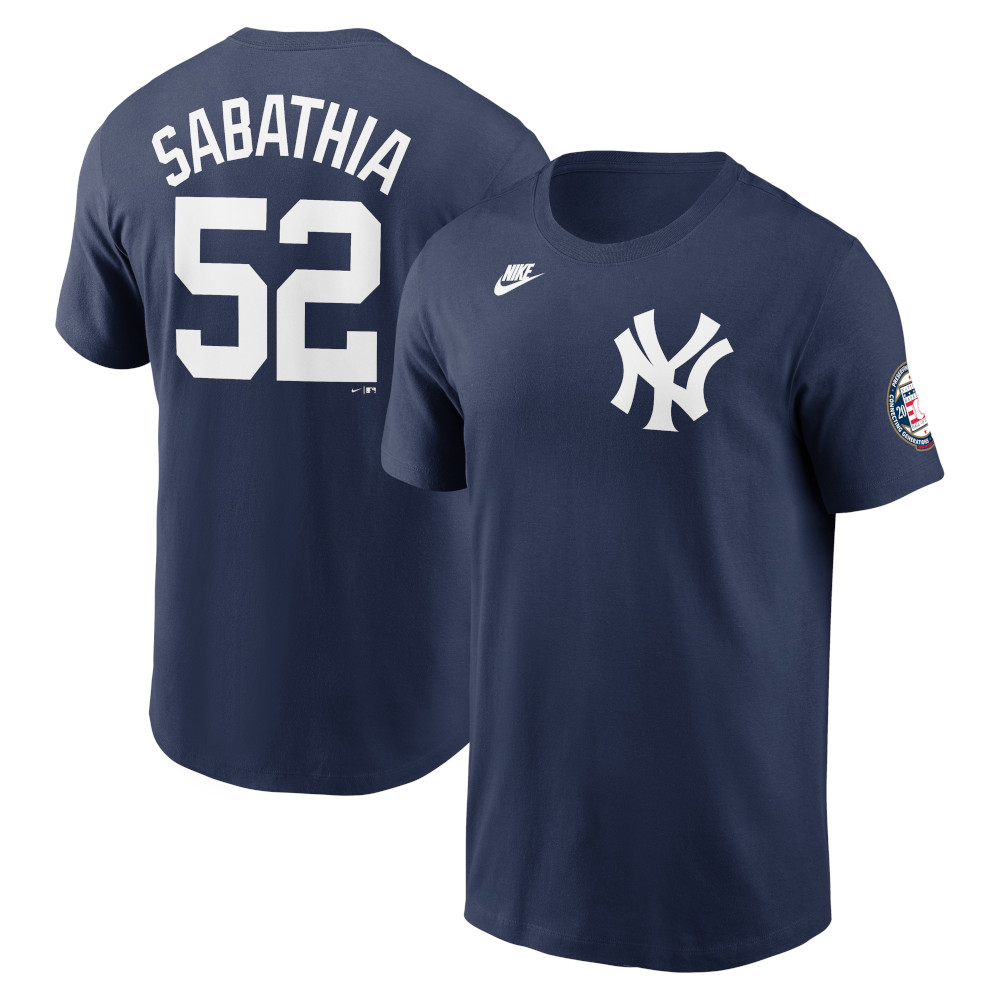 Men’s Nike CC Sabathia New York Yankees Baseball Hall of Fame 2025 Induction Name & Number T-Shirt