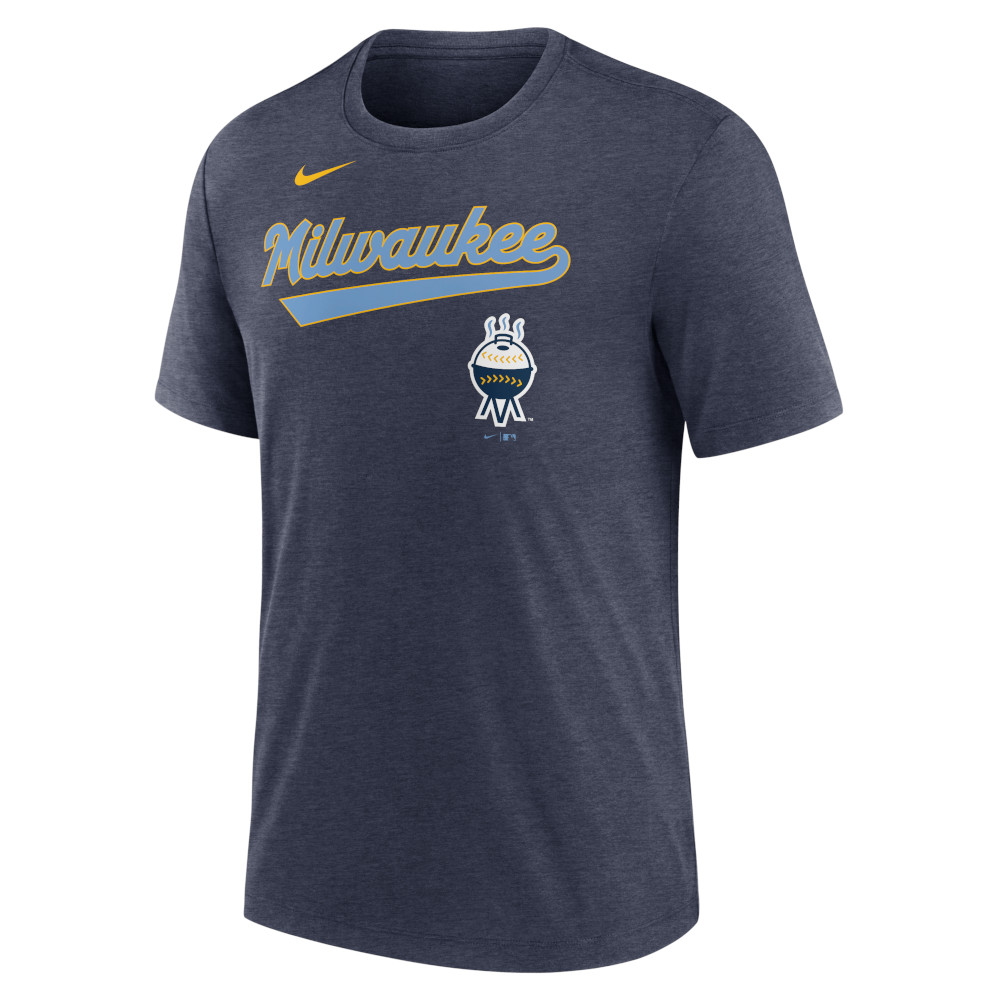 Men’s Nike Milwaukee Brewers Heather Navy City Connect T-Shirt